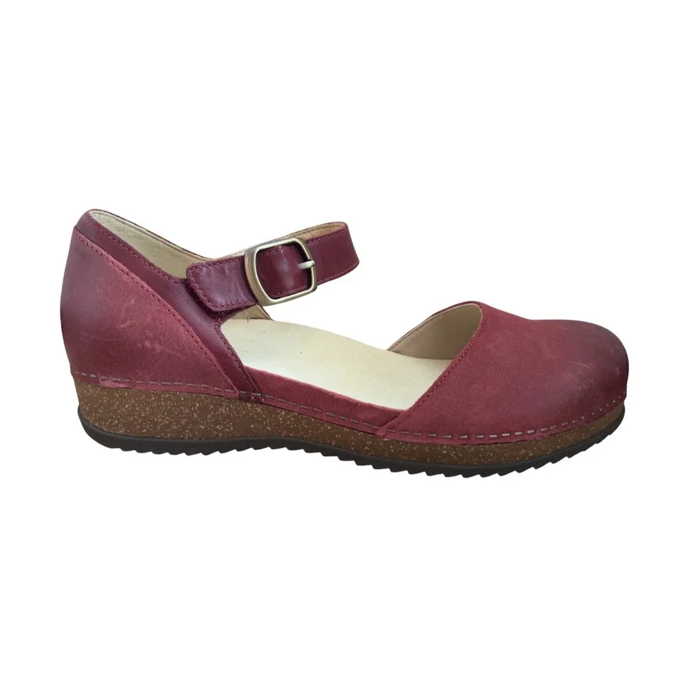 Dansko Mae Red Burnished Suede Mary Jane SZ: 42 EU 11.5-12 US NWOB - Picture 6 of 12